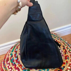 Tula black  leather small backpack